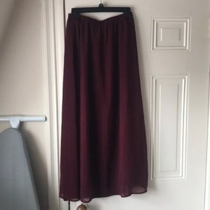Burgundy maxi skirt